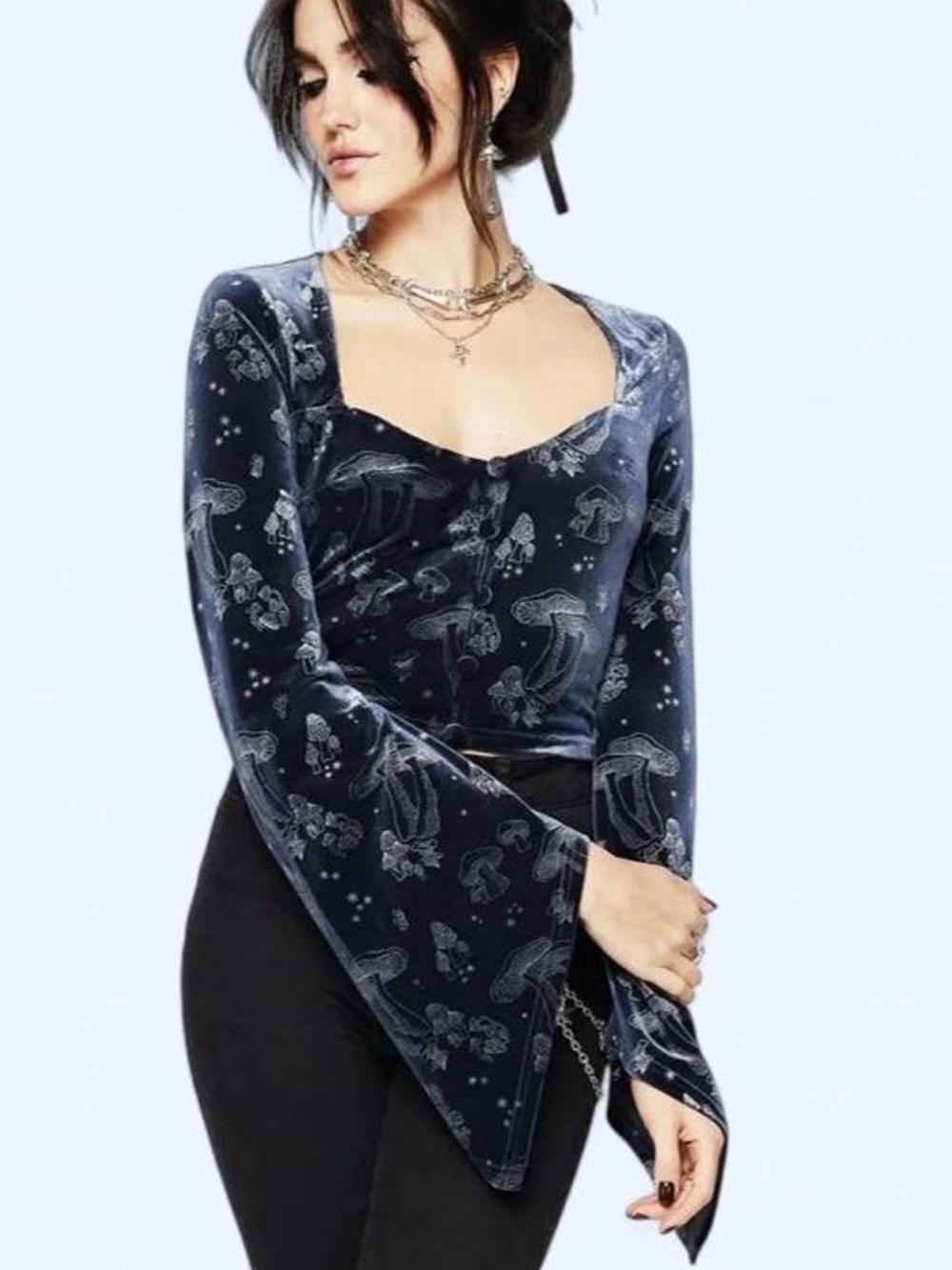 Disturbia Faefire Velour Crop Top - Rare Deadstock US 4